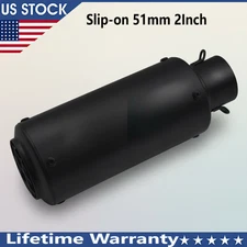 Slip-on 51mm 2Inch Universal Motorcycle Exhaust Muffler Pipe Tail Tips Black US