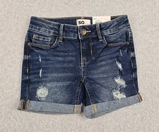 SO Jean Shorts Girls Size 7 Mid Rise Denim Fa...
