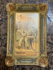 Early 1900's Original MOKAINE Liqueurs Liquor Bar Tin Litho Tip Tray French