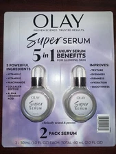 (2 pack) Olay Super Serum 5-in-1 Anti-Aging Face Serum