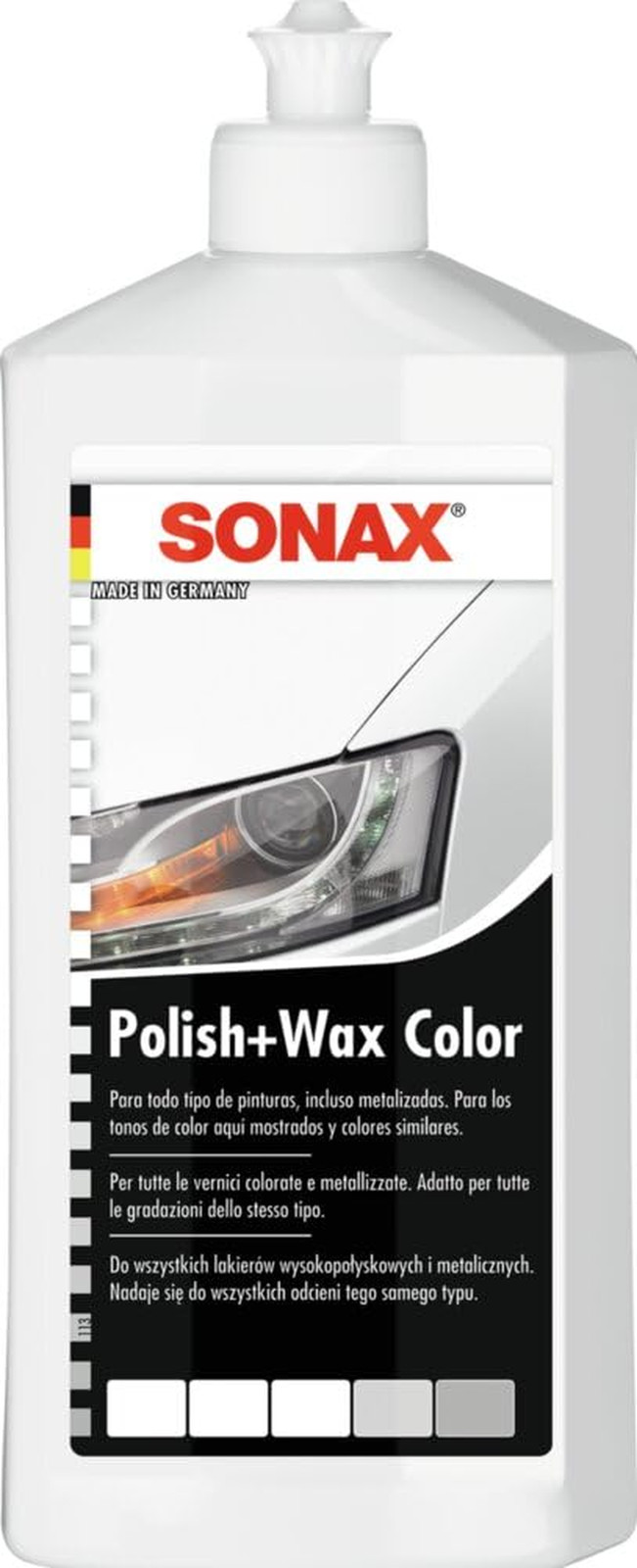 Sonax SN 1837550 Lucidante Auto Bianco 500ml | Rimuove Graffi e Protegge