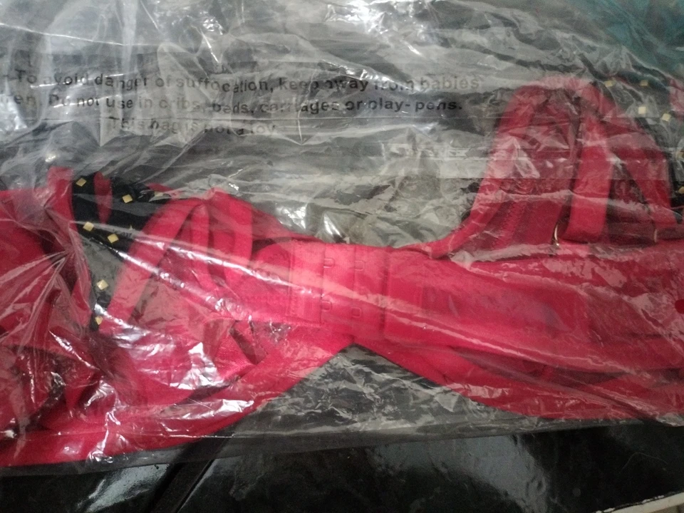 NWT Frederick's Of Hollywood Lingerie Sheer Burlesque Red Studded Rozlyn Bra 40C - Image 4 of 4