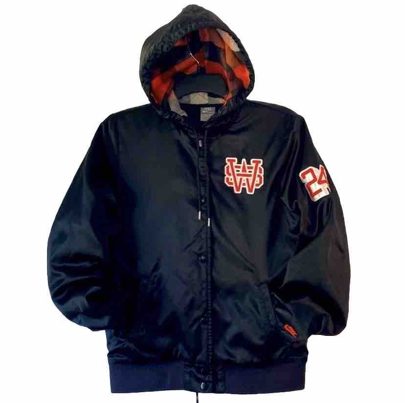 SACAI X NIKE Giacca Bomber Nike Donna NSW Team Sportswear Nero Raso Taglia M Usata