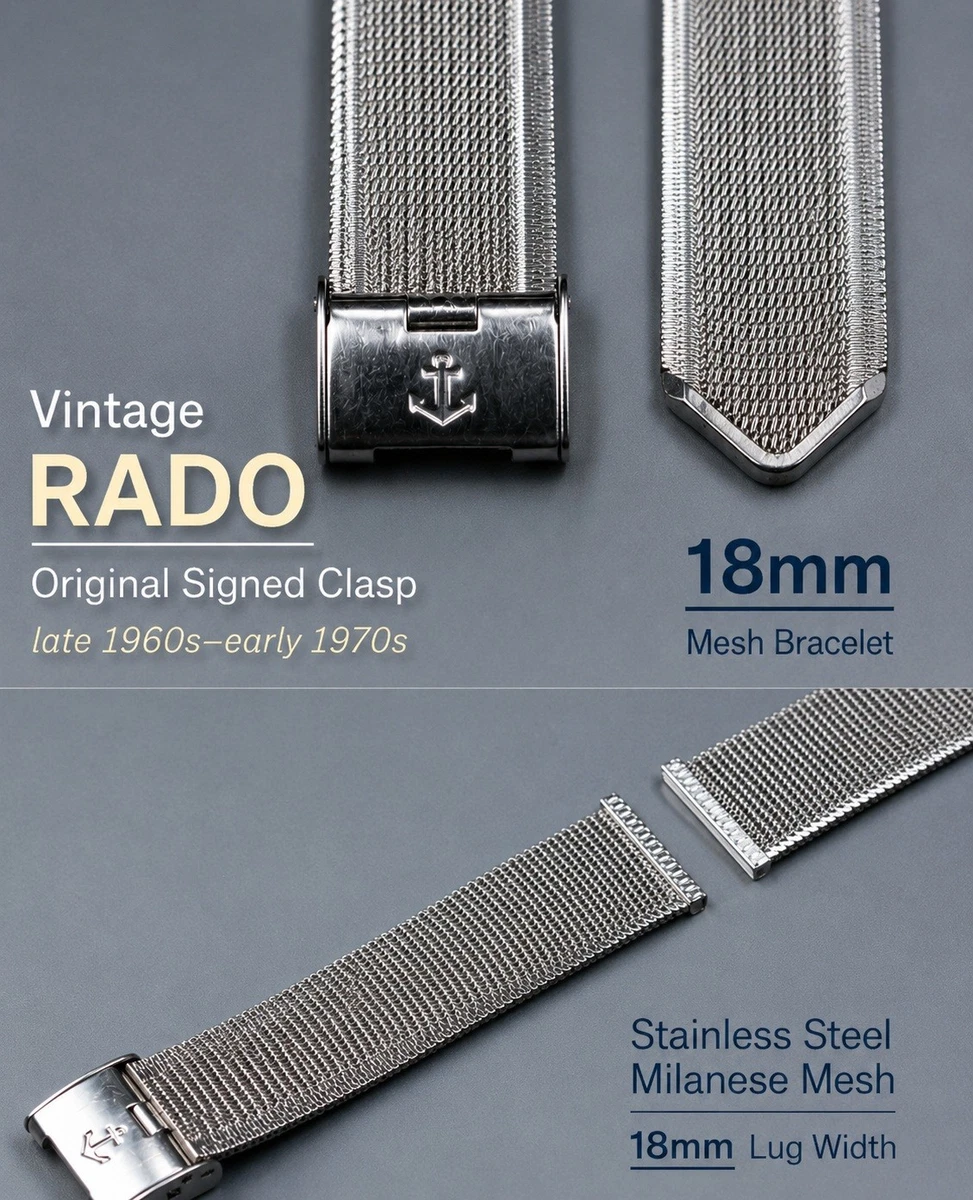 Rado Stainless Steel Wristwatch Bands 18 mm Band Width for sale | eBay