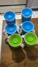 Munchkin Miracle 360  Spill and Leak Proof Cups with Lids BPA Free 6 Count 