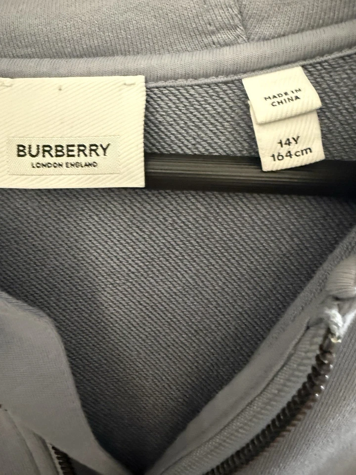 Suéter con Capucha Burberry Unisex Juvenil Azul Nova Cuadros Talla 14Y Foto 4 de 4