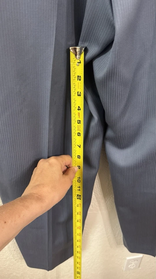 Traje Pantalones Chaqueta Sergio Valentino 54 S Entrepierna 28 Gris Azul Pura Lana Nueva 2 Piezas Foto 3 de 4