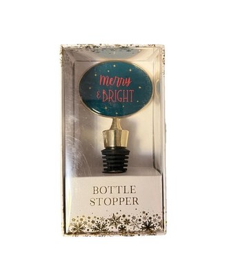 NEW Oliver & Smith Merry & Bright Wine Bottle Stopper