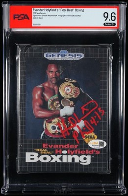 Evander Holyfield Signed ''Real Deal'' Boxing Sega Genesis PSA 9.6 Sealed