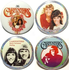 Carpenters 4 PIN BUTTON LOT Merry Christmas Tree Ornament Stocking Gift Karen