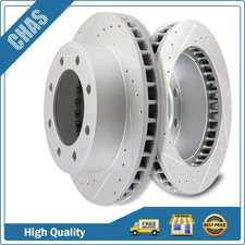 Front Drilled And Slotted Brake Rotors Fits 1999-2005 Ford Excursion F-250 F-350