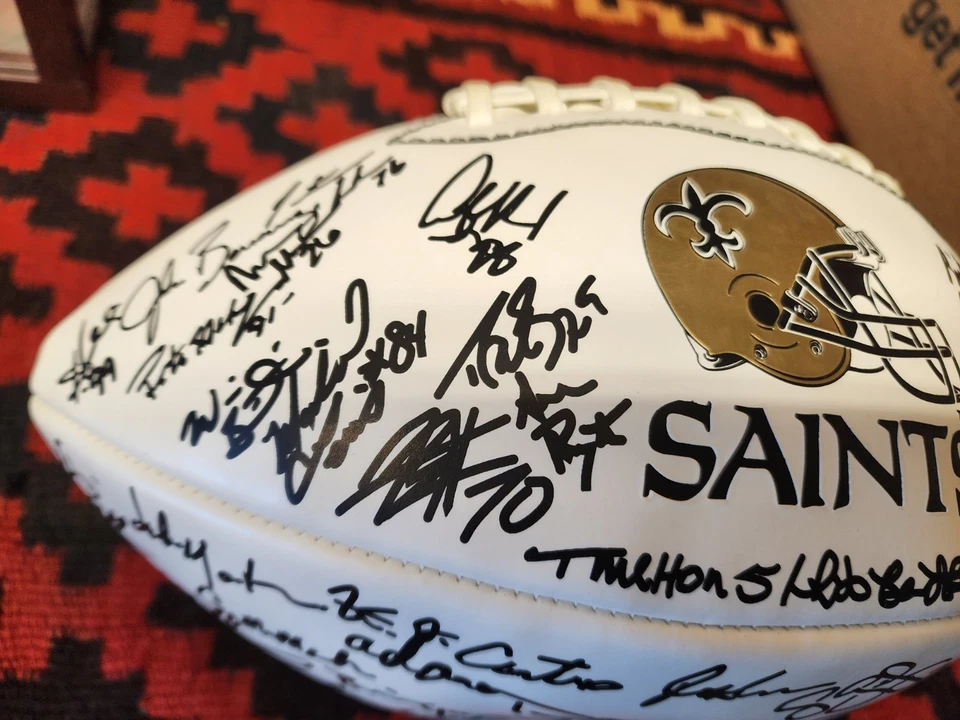 RARE 2008 Baden New Orleans Saints Litho Signed Team Football Drew Brees - Image 3 of 4