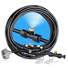  Misting Cooling System, 26FT (8M) Misting Line + 7 Brass Mist 26FT / 8M