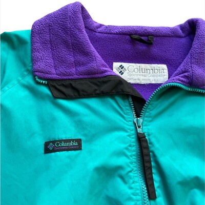 1990's Vintage Columbia Teal \u0026 Purple 