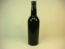 Antique Deep Olive Green Whiskey Bottle Round Crude Bubbles 9 1/2" Beer? Soda?