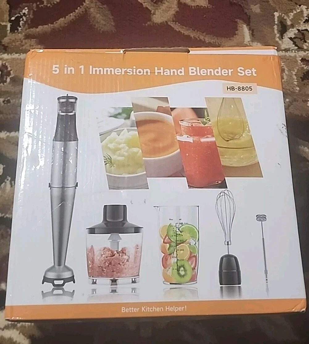 Immersion Blender Handheld Hand Blender 1100W, Trigger Variable Speed 5 in 1 Sti
Opens in a new wind