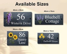Flowers Trees & Plants Natural Slate House Signs Name Numbers-