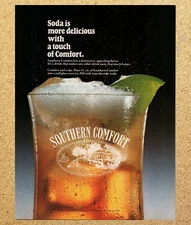 Southern Comfort and Soda Recipe Liqueur - Vintage Print Ad Ephemera Art 1989