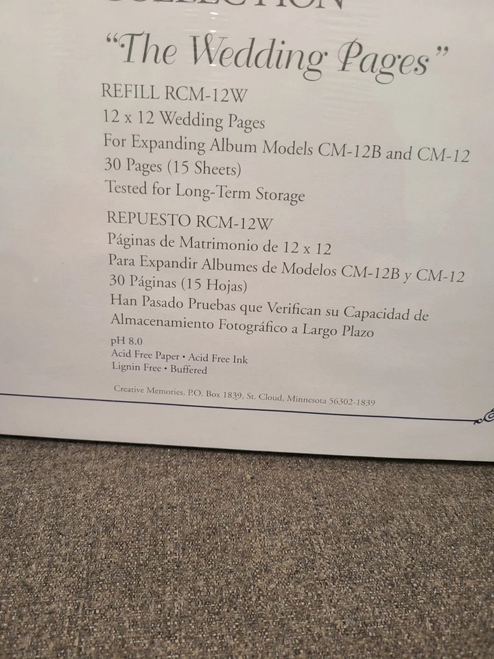 Creative Memories 12x12 The Wedding Pages Refill RCM-12W 30 Pages/15 Sheets - Image 3 of 3