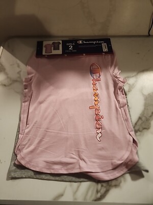 Champion Girls 7/8 2-Pack Active Wear UPF 30 Moisture Wicking Criss Cross Back