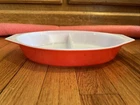 Vintage Pyrex 1 1/2 Quarts Friendship Casserole Flat/ Divided Red VGC