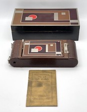 Rare Art Deco Walter Dorwin Teague Kodak 1A Gift Folding Camera W/ Box  Manual
