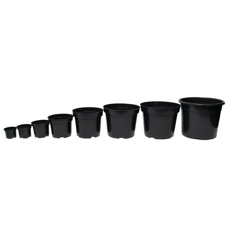 Black Plastic Plant Pot Flower Pots 0.5 1 2 3 4 5 7.5 10 12 15 25 32 45 60 Litre - Image 2 of 3