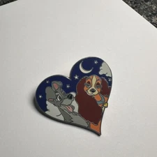 Disney Official Trading 2015 Lady and Tramp Under the Star in Heart Pin