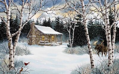 Chart Needlework DIY - Counted Cross Stitch Patterns - Snow Cabin II