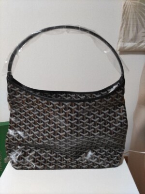 Goyard Boheme Hobo PM Shoulder Bag Pouch Black Purse Woman Canvas