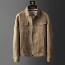 Men's Leisure Formal Loose Buttons Trucker Tops Casual Classic Retro Jacket Coat