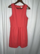 J Crew Daybreak Dress Sz Medium Sleeveless Coral Stretch Pockets Career Office