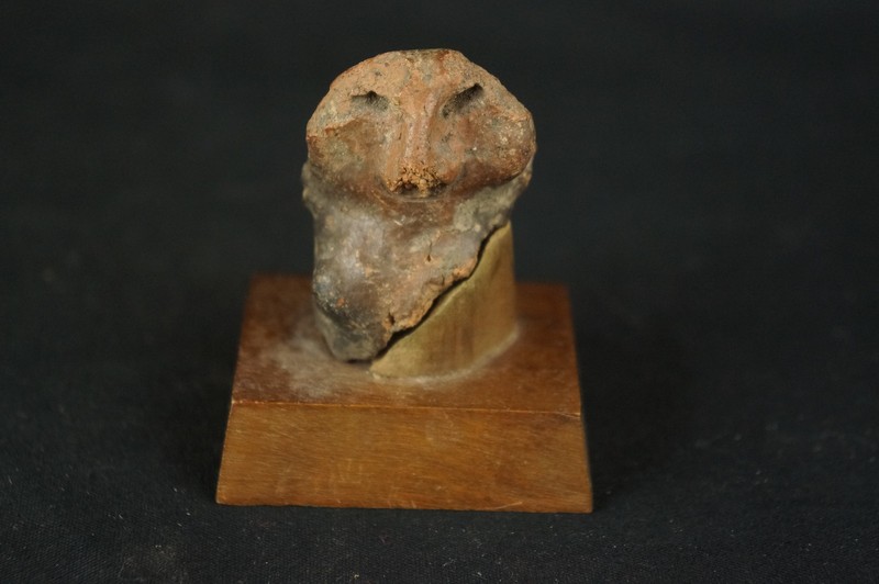 Excellent Pre-Colombian unusual ceramic artifact w. stand 2" [Y8-W6-A9]