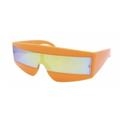 Lunettes De Soleil Visière Années 80 - Style Robot/cyclope Fluo - Neuf Avec étiquettes