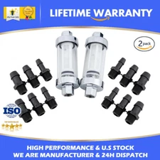 2P Universal 1/4" 5/16" 3/8" Chrome Glass Reusable Washable Inline Fuel Filter🔥
