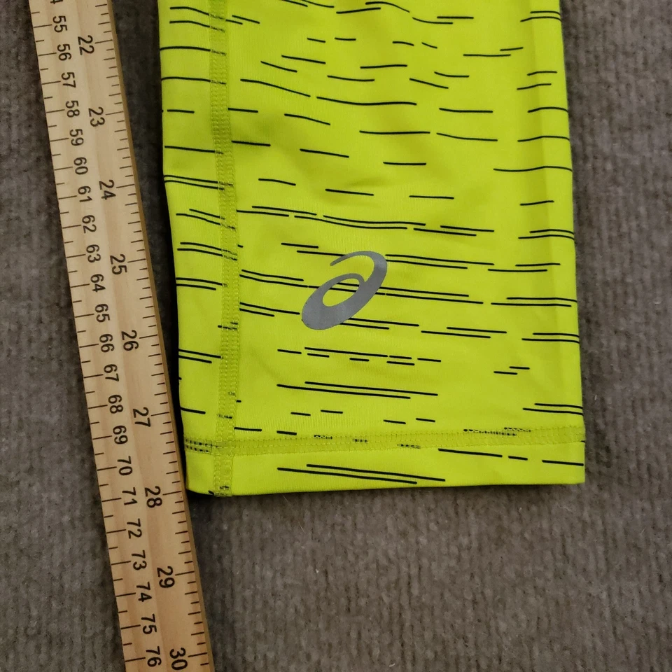 Asics Full Length Tights Mens Large Yellow Black Lightweight Compression Stretch - Image 4 of 4