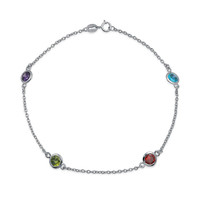 Bling Jewelry Multi Color Cz By The Inch Sterling Silver Anklet Bling Jewelry Multi Color Cz By The Inch Sterling Silver Anklet