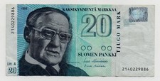 FINLAND 20 MARKKAA 1993 PICK 122 LOOK SCANS