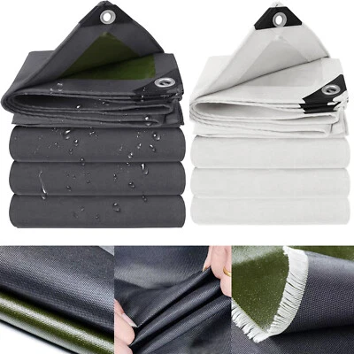 16oz Heavy Duty Canvas Tarp Tarpaulin Thick Camping Garden Cotton Shade Tent