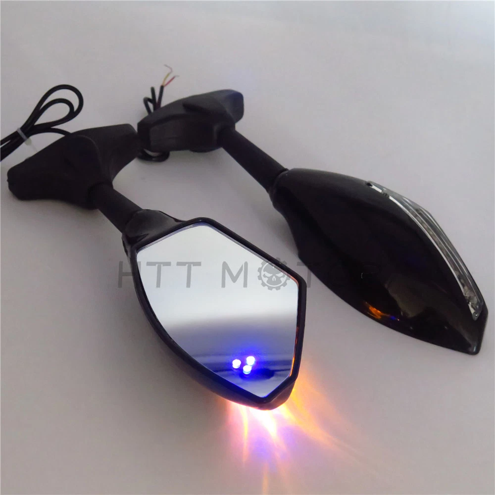 Black Led Turn Signal Mirror For Yamaha R1 R6S FZ6/FZ6S FAZER Suzuki Yamaha