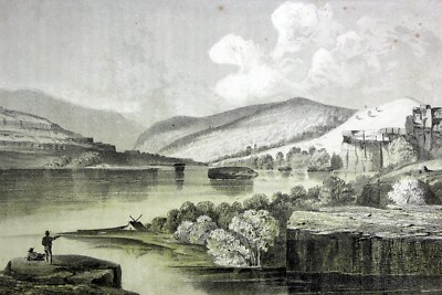 1860 CAPE HORN COLUMBIA RIVER Hand Tinted Lithograph Railroad Survey Print #2