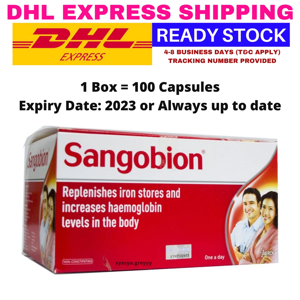 Sangobion Iron Supplement Help Increase Haemoglobin 100 Capsules Expiry 2023