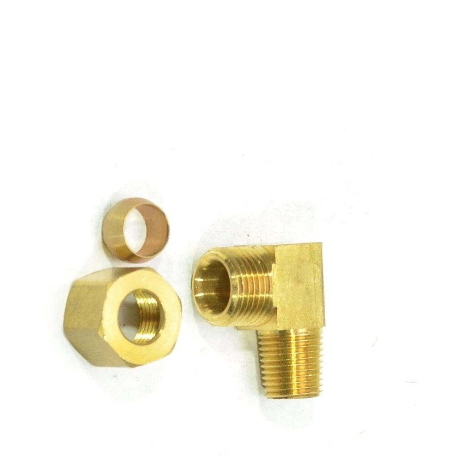 5/16" Tube OD Compression x 1/8" Male Npt Elbow Fitting Adapter Gas Water HVAC - Image 3 of 4