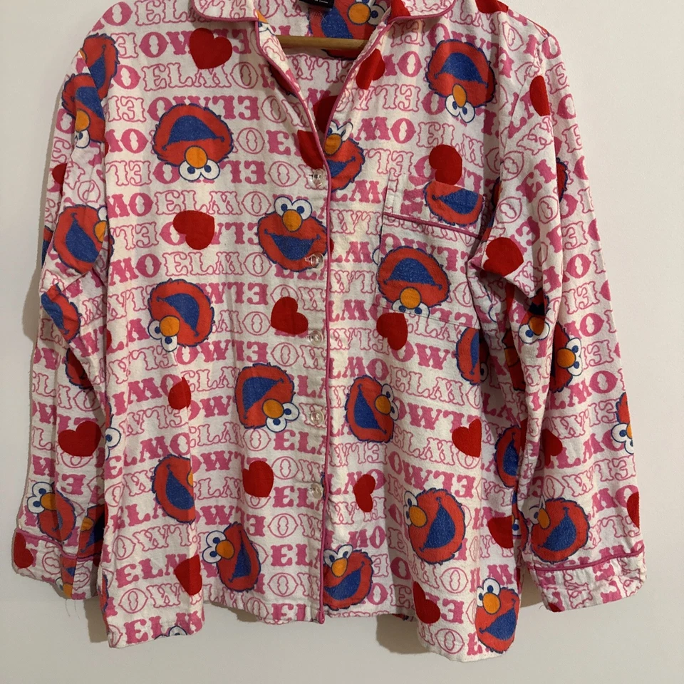 Sesame Street Elmo Size 12 Women’s Top Long Sleeve Buttons Casual - image 3 of 4