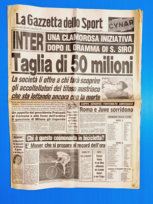 Gazette Dello Sport 10 Décembre 1983 Inter Moser Ferrari Roma