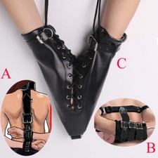 Unisex Armbinder Bondage Harness Handcuffs Back Restraint Cuffs Adjustable