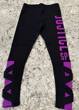 NWT Justice Girl's Sports Strappy Purple Black Dance Gymnastics Cheers Size 6/7