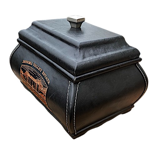 Sonoma Valley Estate Chardonnay Black Lidded Keepsake Trinket Box 10”x 8”x 6.5” - Picture 4 of 9