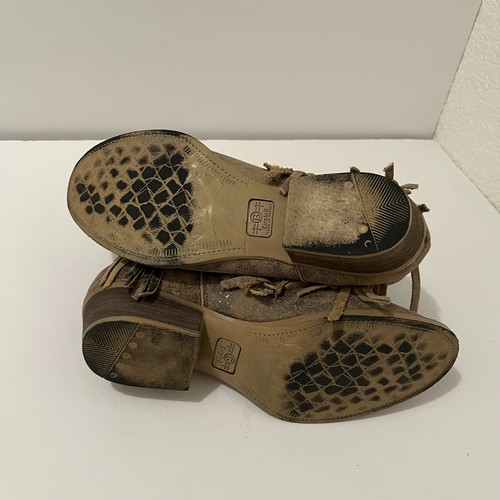 Circle G Coral Fringe Speckle Brown Ankle Booties Leather Boots Womens Size 10M - 第 8/10 張圖片