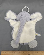 HLY Baby Elephant Rattle Plush Teether Pacifier Holder Clip On Lovey Demdaco 9"